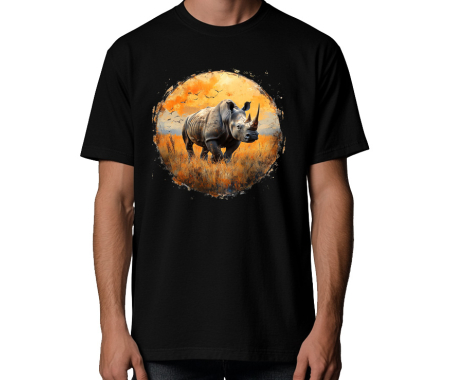 Koszulka Nosorożec na sawannie ,100% bawełna luźna koszulka, t-shirt